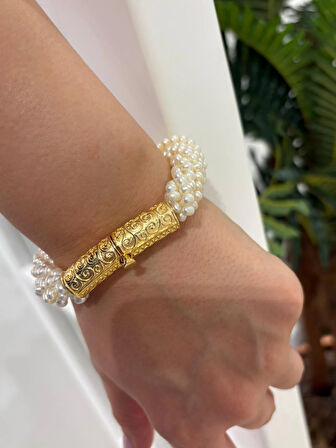 Kadın Gümüş İncili Özel Tasarım Bileklik