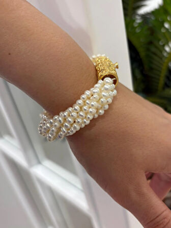 Kadın Gümüş İncili Özel Tasarım Bileklik