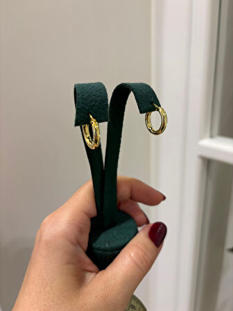 Kadın Gümüş Bombeli Halka Küpe 