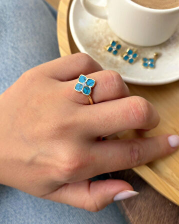 Kadın Gümüş Firuze Taşlı Set 