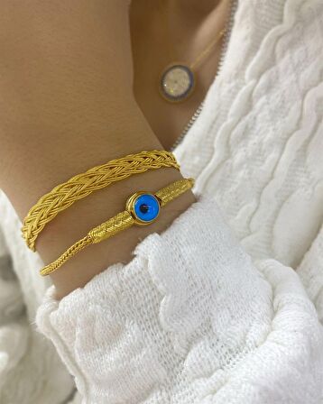 Kadın Gümüş Örme Kazaziye Bileklik