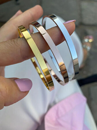 Kadın 925 Ayar Gümüş Rose Kibrit Çöpü Bilezik