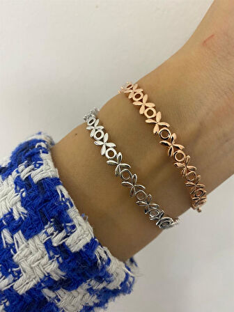 Kadın Gümüş Markiz Çiçekli Bileklik 1043