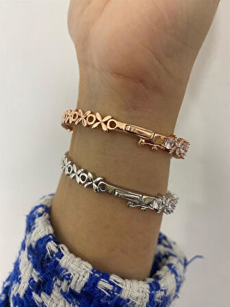 Kadın Gümüş Markiz Çiçekli Bileklik 1043