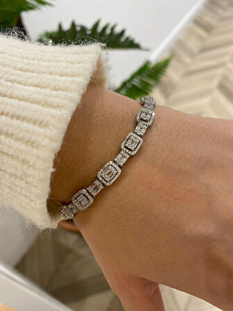 Kadın Gümüş Baget Bileklik 85354