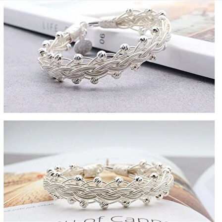 Kadın Gümüş Tasarım Kazaziye Bileklik