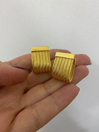 Kadın Gümüş 7 Sıra Trabzon Hasır Küpe 3634