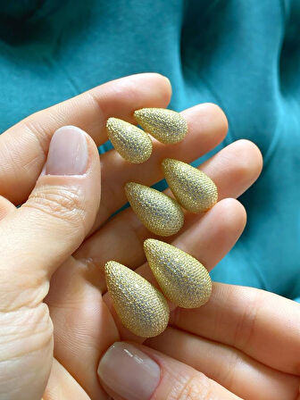 Kadın Gümüş Zirkon Taşlı Göz Yaşı Küpe (1.7CM)