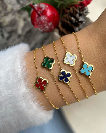 Kadın Gümüş Renkli Yonca Bileklik ( ADET) 402