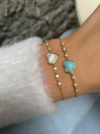 Kadın Gümüş Renkli Kalp Bileklik ( ADET) 