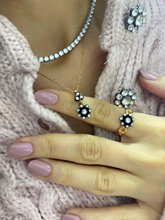 Kadın Gümüş İthal Elmas Montür Set 5925