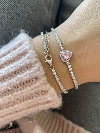 Kadın Gümüş Suyolu Kalpli Bileklik (ADET)4849