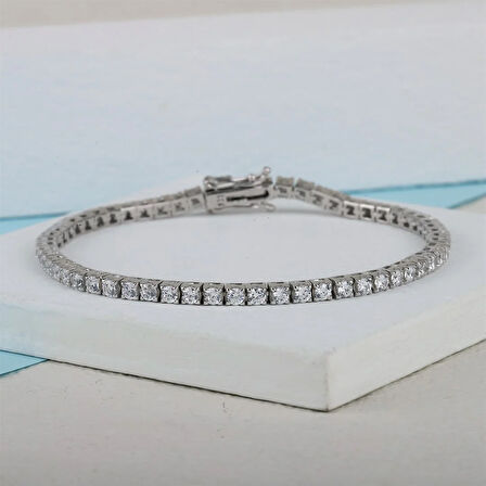 Kadın Gümüş 3 Mm Suyolu Bileklik