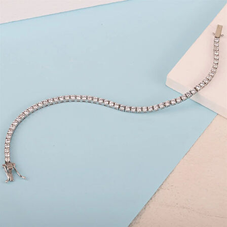 Kadın Gümüş 3 Mm Suyolu Bileklik