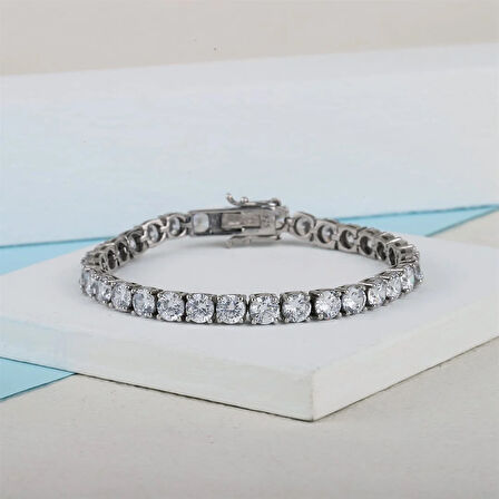 Kadın Gümüş 5Mm Su Yolu Bileklik