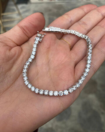 Kadın Gümüş 3.5 MM Suyolu Bileklik 3047