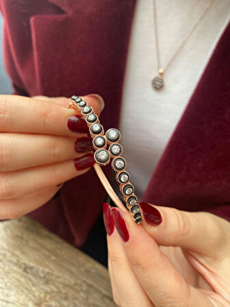 Kadın Gümüş Elmas Montür Bileklik 3339