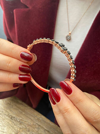 Kadın Gümüş Elmas Montür Bileklik 3339