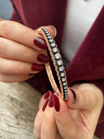 Kadın Gümüş Elmas Montür Bileklik 4757