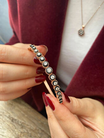 Kadın Gümüş Elmas Montür Bileklik 5329