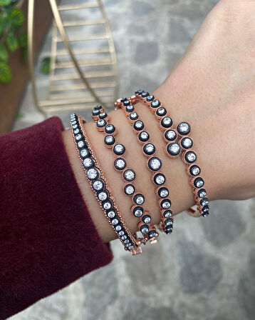 Kadın Gümüş Elmas Montür Bileklik 5329