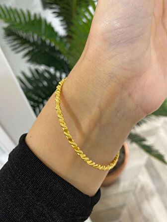 Kadın Gümüş İkili Burma Bilezik 5521