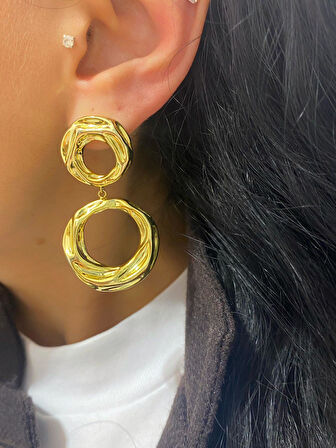 Kadın Gümüş İthal Tasarım Halka Küpe