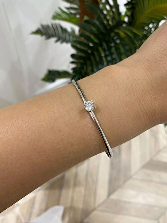 Kadın Gümüş Tek Taşlı Bileklik (ADET)