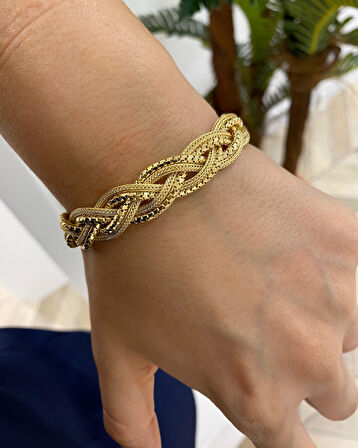 Kadın Gümüş Örgü Model İthal Bileklik