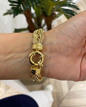 Kadın Gümüş Örgü Model İthal Bileklik