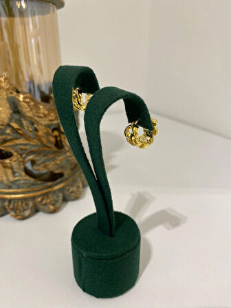 Kadın Gümüş Gold İthal Gurmet Halka Küpe