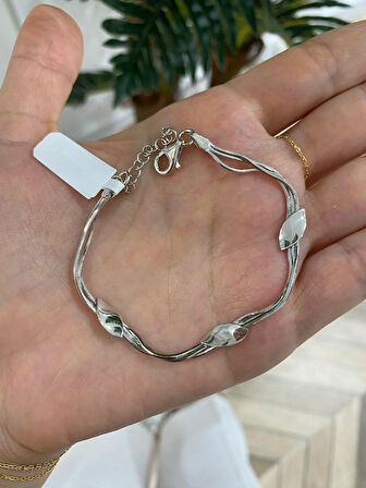 Kadın Gümüş İthal Tasarım Bileklik