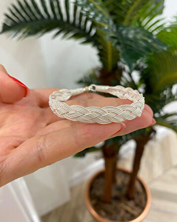 Kadın Gümüş Kazaziye Bileklik