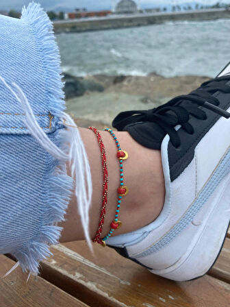 Kadın Gümüş Mercan Taşlı Hal Hal