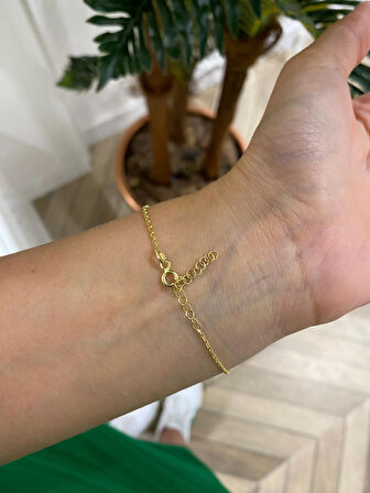 Kadın Gümüş Tekli Cam Göz Bileklik