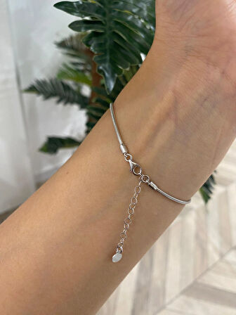 Kadın Gümüş Doricalı Lila Silindir Bileklik