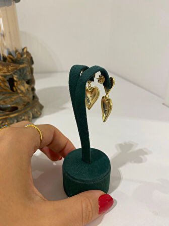 Kadın Gümüş Gold Love Küpe