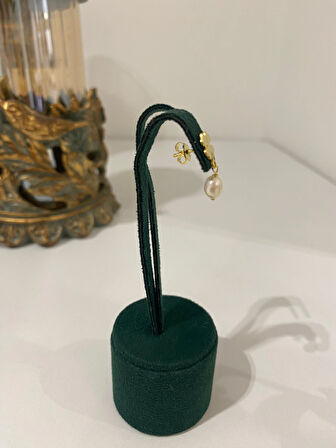 Kadın Gümüş İncili Yonca Küpe