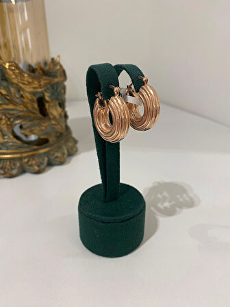 Kadın Gümüş Rose Halka Küpe