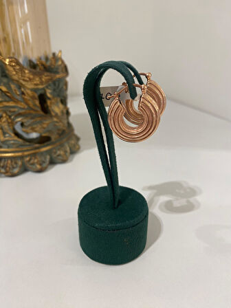 Kadın Gümüş Rose Halka Küpe