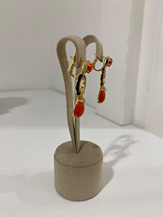 Kadın Gümüş Zirkon Taşlı Doğal Taşlı Küpe