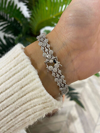 Kadın Gümüş Zirkon Taşlı Bileklik