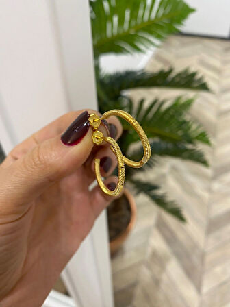 Kadın Gümüş Desenli Ajda Küpe