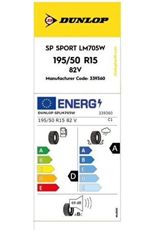 Dunlop 195/50 R15 82v Sp Sport Lm705 Oto Yaz Lastiği (Üretim Yılı: 2024)