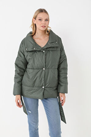 Kadın Dolgulu Astarlı Su Geçirmez Rüzgara Dayanıklı Oversize Bomber Mont & Kaban & Parka