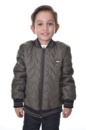 Erkek Çocuk Kolej Yaka Astarlı Su ve Rüzgar Geçirmez Fermuarlı Cep Mont Ceket