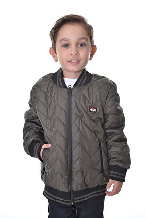 Erkek Çocuk Kolej Yaka Astarlı Su ve Rüzgar Geçirmez Fermuarlı Cep Mont Ceket