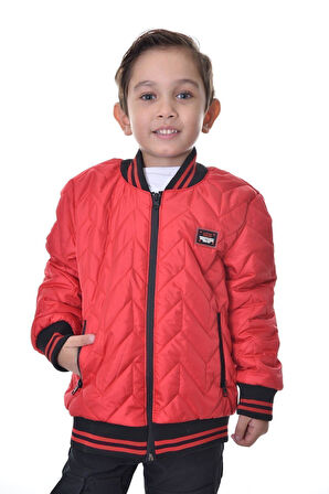 Erkek Çocuk Kolej Yaka Astarlı Su ve Rüzgar Geçirmez Fermuarlı Cep Mont Ceket