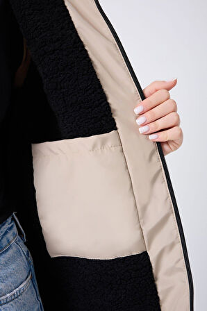 Kadın Kürklü Su Ve Rüzgar Geçirmez Kapüşonlu Kışlık Mont & Kaban & Parka