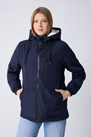 Kadın Kürklü Su Ve Rüzgar Geçirmez Kapüşonlu Kışlık Mont & Kaban & Parka